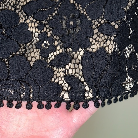 NWT Vince Camuto Black Lace Dress with Nude Underlay. 3/4 sleeve. Fully lined. - Picture 6 of 13